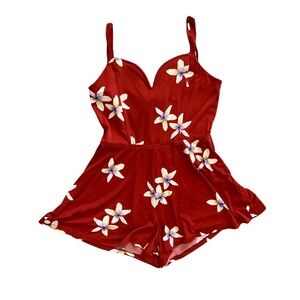 Aeropostale| tie- back Floral Romper Size M